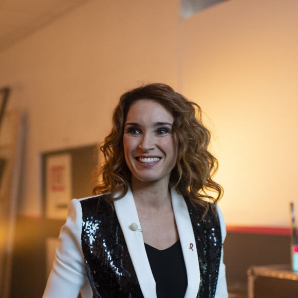 Exclusif - Marie-Sophie Lacarrau - Backstage de l'enregistrement de l'émission "100 ans de comédies musicales pour le Sidaction", qui sera diffusée le 2 avril sur France 2. Le 10 mars 2020 © Moreau-Perusseau / Bestimage