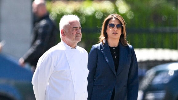 Guy Savoy et Sonia Mabrouk aux obsèques d'Antoine Alléno : le couple discret soudé dans l'émotion