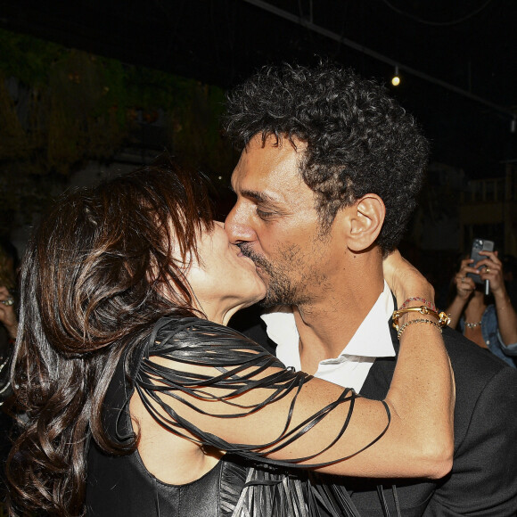Exclusif - Sandra Sisley avec son mari Tomer Sisley - Soirée du 49ème anniversaire de Sandra Sisley et les 6 ans de "Retrouvite" avec son mari Tomer au restaurant Mamamia à Paris. © Pierre Perusseau/Bestimage