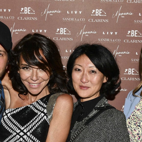 Exclusif - Eric Zion Jaoui, Sandra Sisley (robe Ungaro), Fleur Pellerin et une amie - Soirée du 49ème anniversaire de Sandra Sisley et les 6 ans de "Retrouvite" avec son mari Tomer au restaurant Mamamia à Paris. © Pierre Perusseau/Bestimage