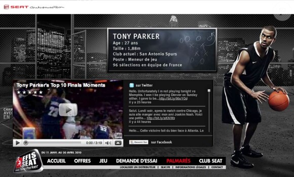 Tony Parker pour Seat