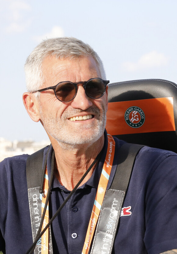 Exclusif - Gilles Moretton (président de la Fédération française de tennis) - Roland Garros entre Ciel et Terre,Un voyage à 50m de hauteur, pétillant et gourmand, pour vous offrir une vue exceptionnelle à Paris le 17 mai 2022. © Marc Ausset-Lacroix/Bestimage 