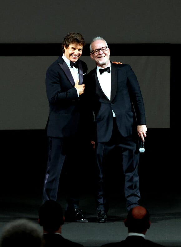 Thierry Frémaux - Remise de la palme d'honneur à Tom Cruise lors du 75ème Festival International du Film de Cannes. Le 18 mai 2022 © Dominique Jacovides / Bestimage 