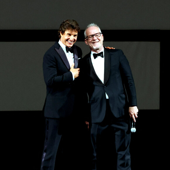 Thierry Frémaux - Remise de la palme d'honneur à Tom Cruise lors du 75ème Festival International du Film de Cannes. Le 18 mai 2022 © Dominique Jacovides / Bestimage 