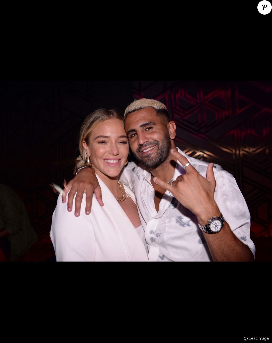 Exclusif - Le joueur de football de Manchester City Riyad Mahrez et sa compagne Taylor Ward en soirée au Pam Pam lors du Festival International du Film de Cannes