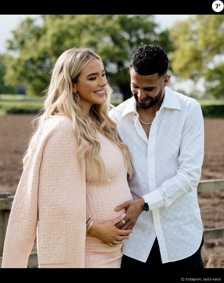 Riyad Mahrez et Taylor Ward pendant leur baby shower.