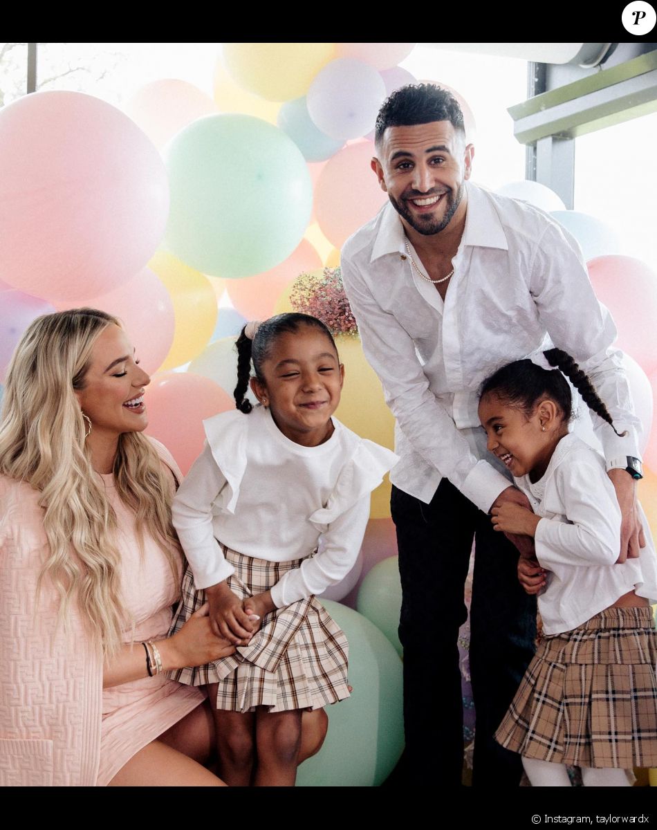 Riyad Mahrez et Taylor Ward pendant leur baby shower.
