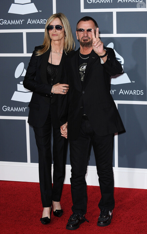 Ringo Starr et Barbara Bach lors des Grammy Awards le 31 janvier 2010