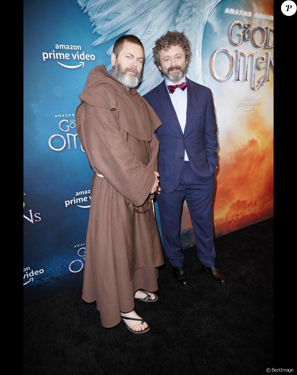 Michael Sheen, Nick Offerman - Les acteurs lors de la première Amazon Prime de la série 'Good Omens' à New York, le 24 mai 2019.