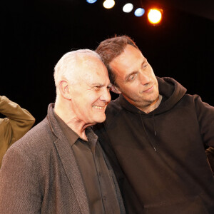 Exclusif - Marc Smith (poète américain, créateur du Slam), Grand Corps Malade (Fabien Marsaud) - Finale des Trophées Slam à l'école au Petit Théatre Saint-Martin à Paris le 23 mai 2022. © Marc Ausset-Lacroix/Bestimage