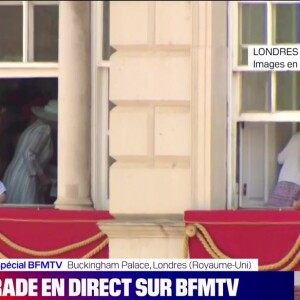 La princesse Charlotte fait sensation dans un look bleu ciel royal, durant la parade Trooping the Colour pour le jubilé de platine de la reine Elizabeth II, ce jeudi 2 juin 2022