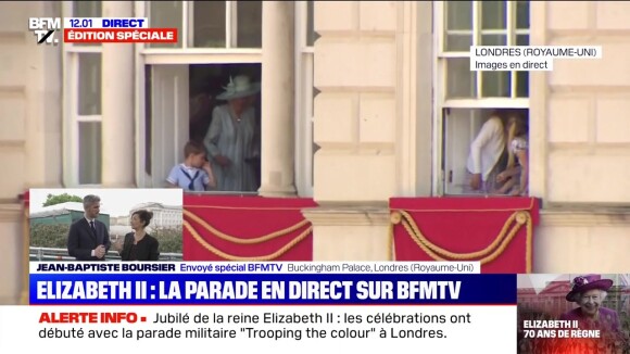 La princesse Charlotte fait sensation dans un look bleu ciel royal, durant la parade Trooping the Colour pour le jubilé de platine de la reine Elizabeth II, ce jeudi 2 juin 2022