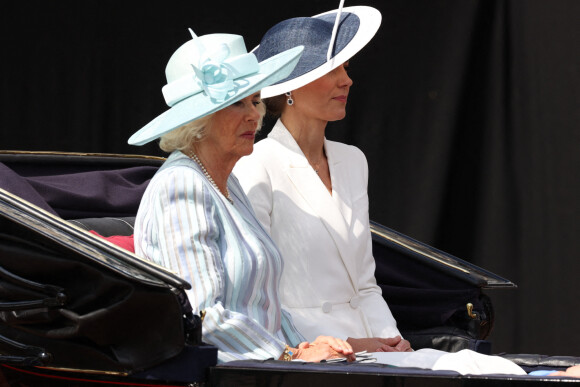 Camilla Parker Bowles et Kate Middleton au Trooping The Color pour le premier jour du jubilé de la reine Elizabeth à Londres, le 2 juin 2022. Photo by Stephen Lock/i-Images/ABACAPRESS.COM