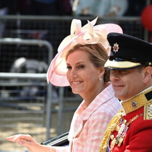 Le prince Edward, comte de Wessex, la comtesse Sophie de Wessex - Les membres de la famille royale lors de la parade militaire "Trooping the Colour" dans le cadre de la célébration du jubilé de platine (70 ans de règne) de la reine Elizabeth II à Londres, le 2 juin 2022.