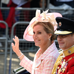 Le prince Edward, comte de Wessex, la comtesse Sophie de Wessex - Les membres de la famille royale lors de la parade militaire "Trooping the Colour" dans le cadre de la célébration du jubilé de platine (70 ans de règne) de la reine Elizabeth II à Londres, le 2 juin 2022.