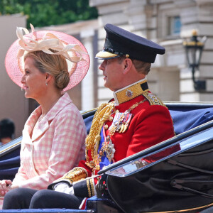 Le prince Edward, comte de Wessex, la comtesse Sophie de Wessex - Les membres de la famille royale lors de la parade militaire "Trooping the Colour" dans le cadre de la célébration du jubilé de platine (70 ans de règne) de la reine Elizabeth II à Londres, le 2 juin 2022.
