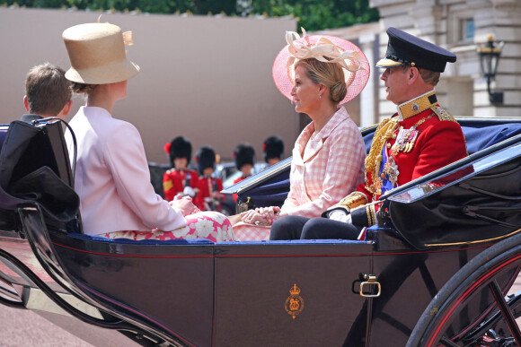 Le prince Edward, comte de Wessex, la comtesse Sophie de Wessex - Les membres de la famille royale lors de la parade militaire "Trooping the Colour" dans le cadre de la célébration du jubilé de platine (70 ans de règne) de la reine Elizabeth II à Londres, le 2 juin 2022.