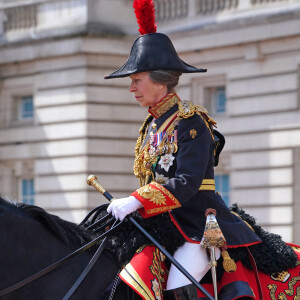la princesse Anne d'Angleterre - Les membres de la famille royale lors de la parade militaire "Trooping the Colour" dans le cadre de la célébration du jubilé de platine (70 ans de règne) de la reine Elizabeth II à Londres, le 2 juin 2022.