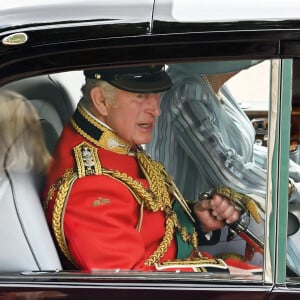 Le prince Charles, prince de Galles - Les membres de la famille royale lors de la parade militaire "Trooping the Colour" dans le cadre de la célébration du jubilé de platine (70 ans de règne) de la reine Elizabeth II à Londres, le 2 juin 2022.