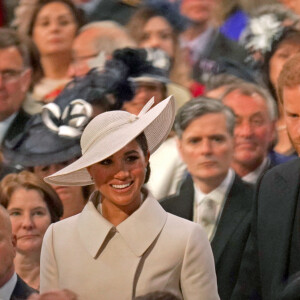 Le prince Harry, duc de Sussex et Meghan Markle, duchesse de Sussex - Les membres de la famille royale et les invités lors de la messe célébrée à la cathédrale Saint-Paul de Londres, dans le cadre du jubilé de platine (70 ans de règne) de la reine Elisabeth II d'Angleterre. Londres, le 3 juin 2022.