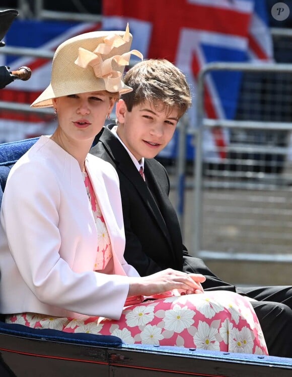 Louise et James Mountbatten-Windsor - Les membres de la famille royale lors de la parade militaire "Trooping the Colour" dans le cadre de la célébration du jubilé de platine (70 ans de règne) de la reine Elizabeth II à Londres, le 2 juin 2022.