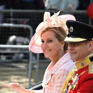 Le prince Edward, comte de Wessex, la comtesse Sophie de Wessex - Les membres de la famille royale lors de la parade militaire "Trooping the Colour" dans le cadre de la célébration du jubilé de platine (70 ans de règne) de la reine Elizabeth II à Londres, le 2 juin 2022.