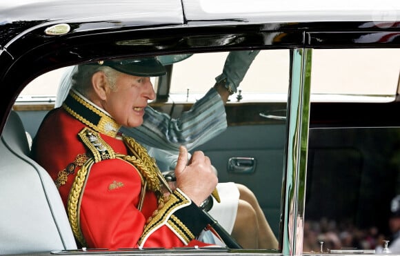 Le prince Charles, prince de Galles - Les membres de la famille royale lors de la parade militaire "Trooping the Colour" dans le cadre de la célébration du jubilé de platine (70 ans de règne) de la reine Elizabeth II à Londres, le 2 juin 2022.