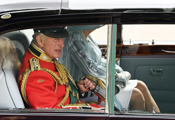 Le prince Charles, prince de Galles - Les membres de la famille royale lors de la parade militaire "Trooping the Colour" dans le cadre de la célébration du jubilé de platine (70 ans de règne) de la reine Elizabeth II à Londres, le 2 juin 2022.
