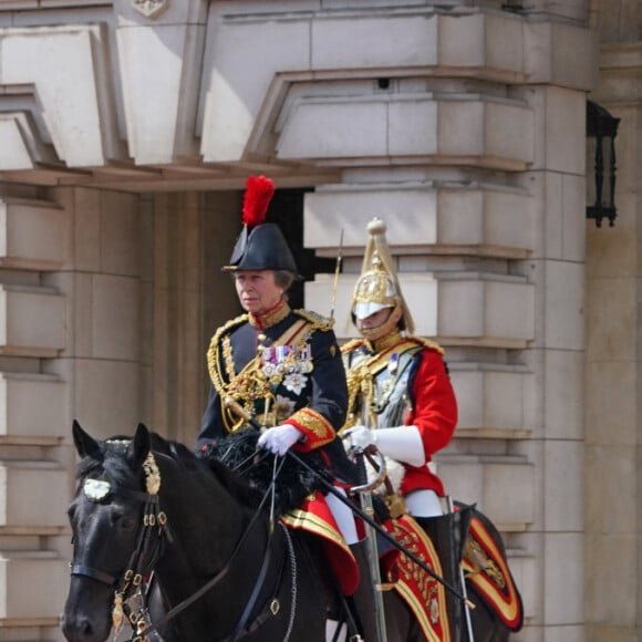 Le prince Charles, prince de Galles, le prince William, duc de Cambridge - Les membres de la famille royale lors de la parade militaire "Trooping the Colour" dans le cadre de la célébration du jubilé de platine (70 ans de règne) de la reine Elizabeth II à Londres, le 2 juin 2022.