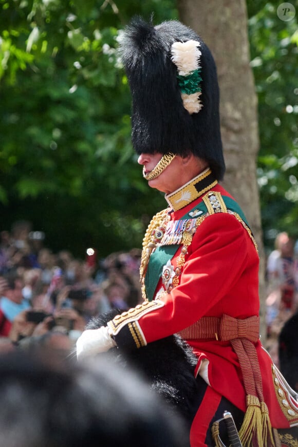 Le prince Charles, prince de Galles - Les membres de la famille royale lors de la parade militaire "Trooping the Colour" dans le cadre de la célébration du jubilé de platine de la reine Elizabeth II à Londres le 2 juin 2022.