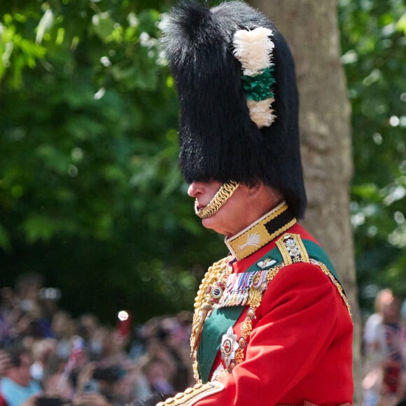 Le prince Charles, prince de Galles - Les membres de la famille royale lors de la parade militaire "Trooping the Colour" dans le cadre de la célébration du jubilé de platine de la reine Elizabeth II à Londres le 2 juin 2022.