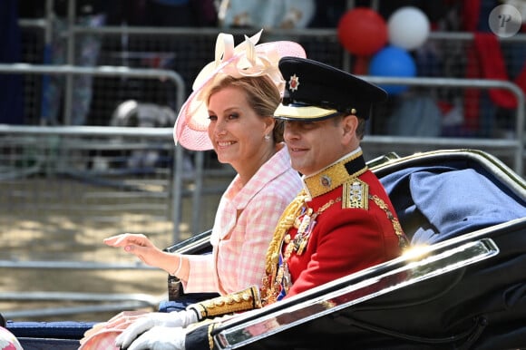 Le prince Edward, comte de Wessex, la comtesse Sophie de Wessex - Les membres de la famille royale lors de la parade militaire "Trooping the Colour" dans le cadre de la célébration du jubilé de platine (70 ans de règne) de la reine Elizabeth II à Londres, le 2 juin 2022