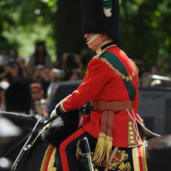 Le prince Charles, prince de Galles - Les membres de la famille royale lors de la parade militaire "Trooping the Colour" dans le cadre de la célébration du jubilé de platine (70 ans de règne) de la reine Elizabeth II à Londres, le 2 juin 2022.