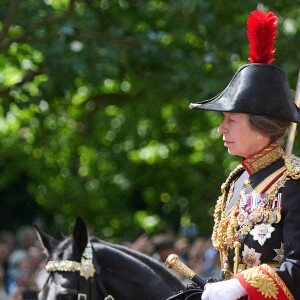 la princesse Anne d'Angleterre - Les membres de la famille royale lors de la parade militaire "Trooping the Colour" dans le cadre de la célébration du jubilé de platine de la reine Elizabeth II à Londres le 2 juin 2022.