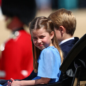 La princesse Charlotte de Cambridge - Les membres de la famille royale lors de la parade militaire "Trooping the Colour" dans le cadre de la célébration du jubilé de platine (70 ans de règne) de la reine Elizabeth II à Londres, le 2 juin 2022.