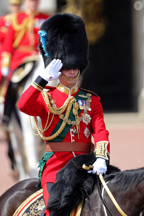 Le prince William, duc de Cambridge - Les membres de la famille royale lors de la parade militaire "Trooping the Colour" dans le cadre de la célébration du jubilé de platine (70 ans de règne) de la reine Elizabeth II à Londres, le 2 juin 2022.