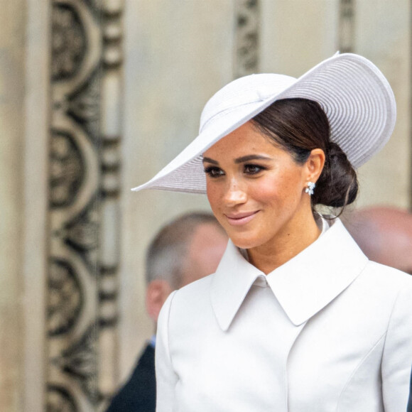 Meghan Markle, duchesse de Sussex - Les membres de la famille royale et les invités lors de la messe célébrée à la cathédrale Saint-Paul de Londres, dans le cadre du jubilé de platine (70 ans de règne) de la reine Elisabeth II d'Angleterre. Londres, le 3 juin 2022. 