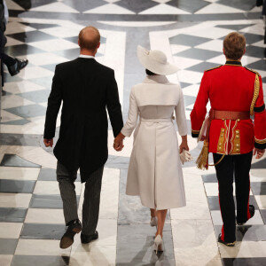 Le prince Harry, duc de Sussex, et Meghan Markle, duchesse de Sussex - Les membres de la famille royale et les invités lors de la messe célébrée à la cathédrale Saint-Paul de Londres, dans le cadre du jubilé de platine (70 ans de règne) de la reine Elisabeth II d'Angleterre. Londres, le 3 juin 2022. 