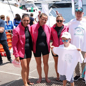 No Tabloïds - Le Prince Albert II de Monaco et ses enfants, le prince Jacques et la princesse Gabriella de Monaco - Cap Optimist en association avec la fondation princesse Charlène départ du port de Monaco pour une traversée jusqu'à Athènes en relais les Waterwoman pour un defi mondial caritatif inédit au profit des enfants vulnérables qui combattent le cancer Stéphanie Barneix, Emmanuelle Bescheron, Margot Calvet, Alexandra Lux, Marie Goyeneche, et Itziar Abascal. © Jean-Charles Vinaj/Pool Monaco/Bestimage