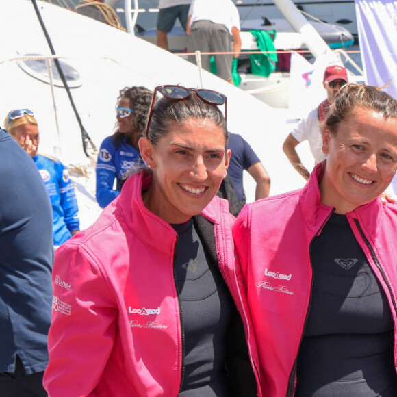 No Tabloïds - Le Prince Albert II de Monaco et ses enfants, le prince Jacques et la princesse Gabriella de Monaco - Cap Optimist en association avec la fondation princesse Charlène départ du port de Monaco pour une traversée jusqu'à Athènes en relais les Waterwoman pour un defi mondial caritatif inédit au profit des enfants vulnérables qui combattent le cancer Stéphanie Barneix, Emmanuelle Bescheron, Margot Calvet, Alexandra Lux, Marie Goyeneche, et Itziar Abascal. © Jean-Charles Vinaj/Pool Monaco/Bestimage