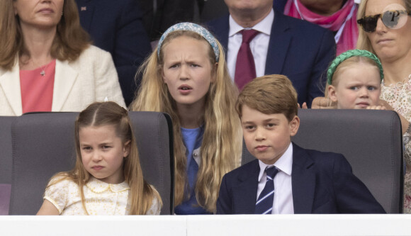 La princesse Charlotte de Cambridge, Le prince George de Cambridge, Savannah Phillips, Lena Elizabeth Tindall - Jubilé de platine de la reine Elisabeth II d'Angleterre à Bukingham Palace à Londres, le 5 juin 2022. 