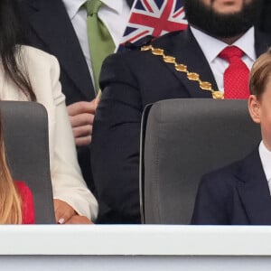 La princesse Charlotte, le prince George - La famille royale d'Angleterre au concert du jubilé de platine de la reine d'Angleterre au palais de Buckingham à Londres. Le 4 juin 2022 