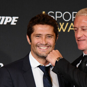 Bixente Lizarazu et Didier Deschamps, sélectionneur et ancien joueur de l'équipe de France de football, durant la soirée des Sportel Awards 2018 au Grimaldi Forum à Monaco le 23 octobre 2018. © Bruno Bebert/Bestimage