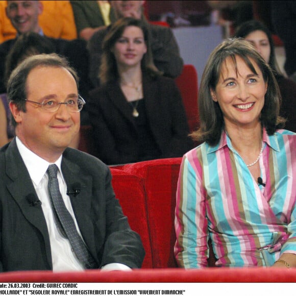 François Hollande et Ségolène Royal - Enregistrement de l'émission Vivement dimanche en 2003