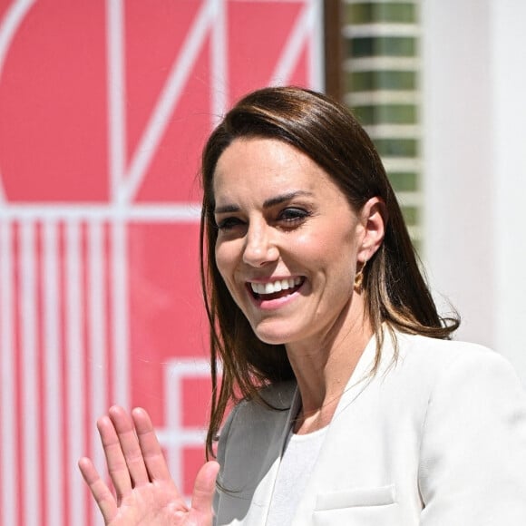 Catherine (Kate) Middleton, duchesse de Cambridge, quitte le centre "Little Village" à Londres, le 8 juin 2022.