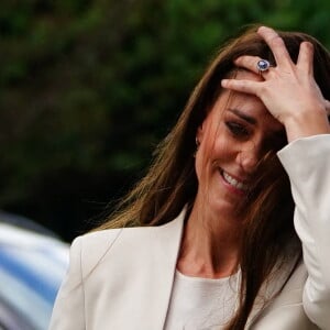 Catherine (Kate) Middleton, duchesse de Cambridge, quitte le centre "Little Village" à Londres, le 8 juin 2022.