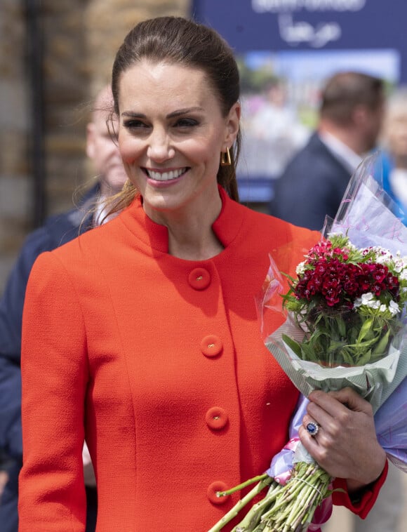 Catherine (Kate) Middleton, duchesse de Cambridge, en visite au château de Cardiff, Royaume Uni, le 4 juin 2022, à l'occasion du jubilé de platine de la reine d'Angleterre. 