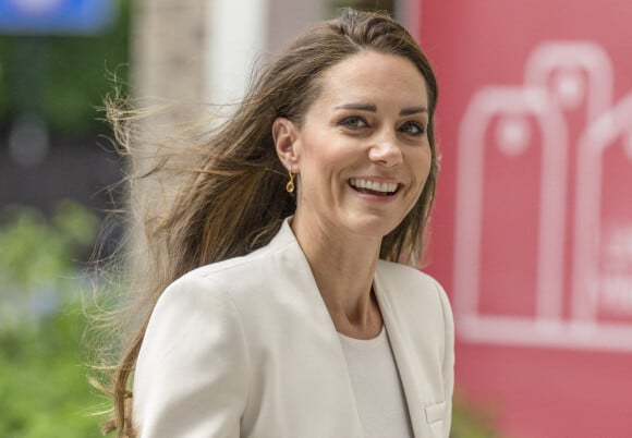 Catherine (Kate) Middleton, duchesse de Cambridge, visite le centre "Little Village" à Londres, le 8 juin 2022.