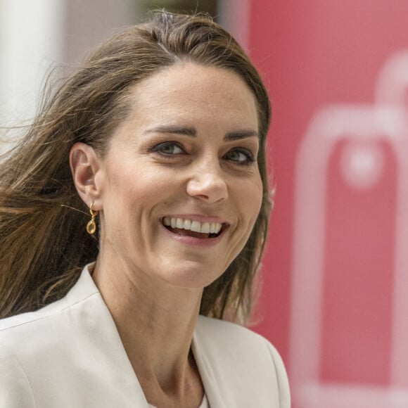 Catherine (Kate) Middleton, duchesse de Cambridge, visite le centre "Little Village" à Londres, le 8 juin 2022.