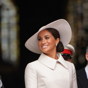 Peter Philips et Meghan Markle, duchesse de Sussex - Les membres de la famille royale et les invités lors de la messe célébrée à la cathédrale Saint-Paul de Londres, dans le cadre du jubilé de platine (70 ans de règne) de la reine Elisabeth II d'Angleterre. Londres, le 3 juin 2022.